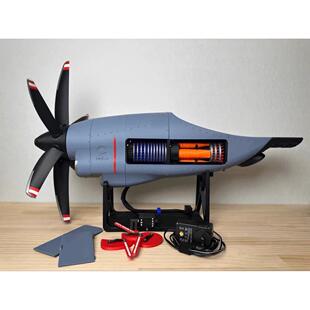 大号飞机引擎模型打印机械电驱联动发动机轻奢摆件航空旋翼