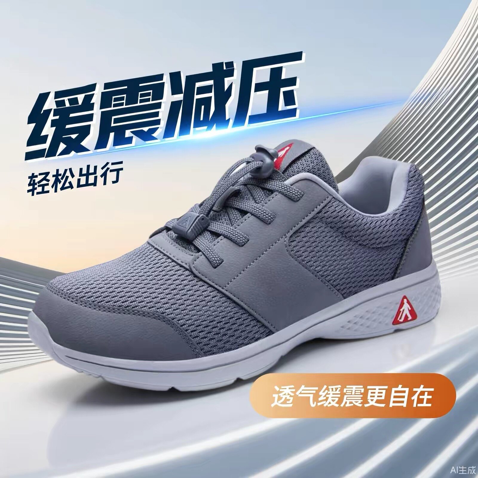 【断码清仓】足力健老人鞋健步鞋轻便透气软底防滑运动鞋图片