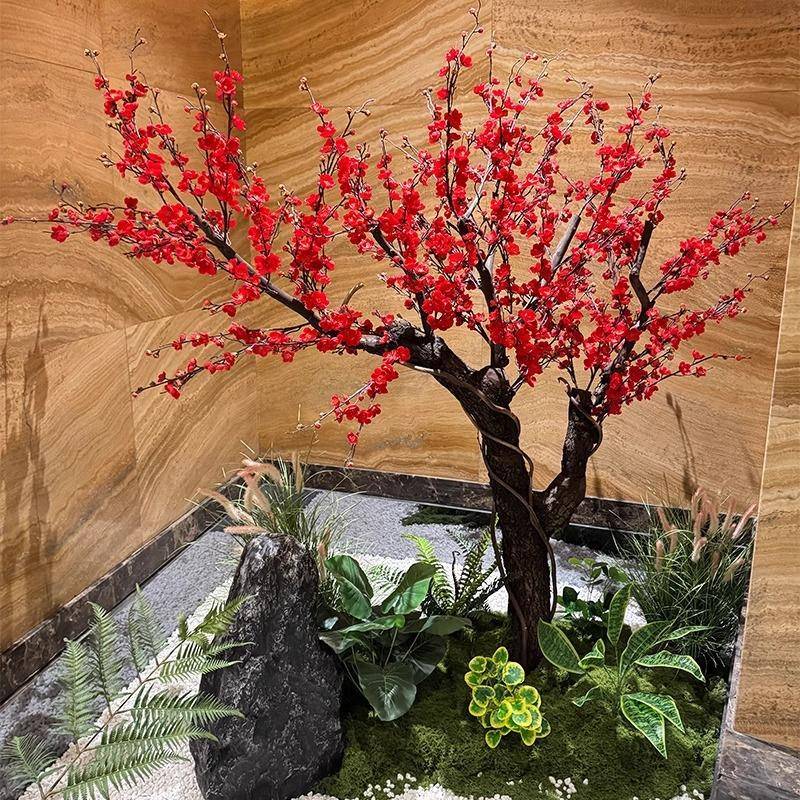 仿真绿植梅花树大型绿植梅花酒店景观绿植腊梅花橱窗室内客厅摆件