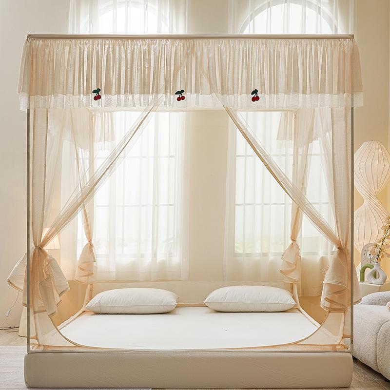 夏季蚊帐家用儿童兜护UT型三开门防摔蚊帐加厚加高床笠款床上用品