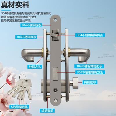 船用防火门锁304不锈钢C-1H游艇舱室锁房车安全锁具配件防火升级