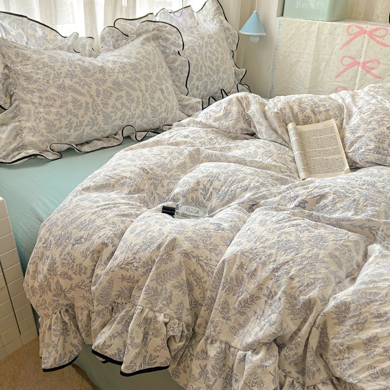 A类母婴级四件套100全棉磨毛被套床上宿舍三件套被罩2025新款