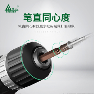 绿林批头十字高硬度强磁套装电动螺丝刀加长风披电钻超硬工业起子