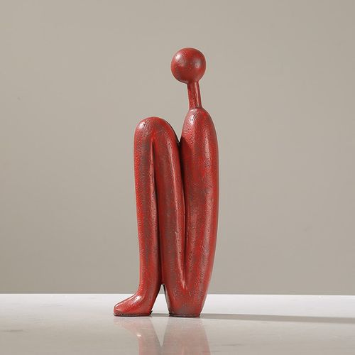 现代简约圆头火柴人树脂抽象摆件客厅玄关装饰品样板间博古架摆设