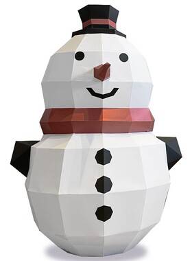 圣诞节装饰品可爱大号小雪人摆件创意儿童手工折纸礼物大场景布置
