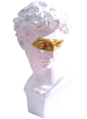 大卫雕塑玻璃钢创意客厅石膏头像设计雕像抽象人物样板间艺术摆件