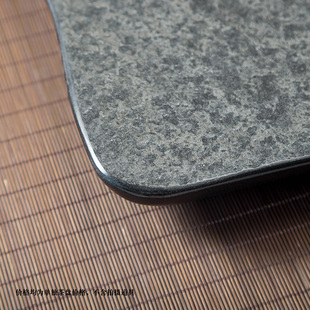 天然乌金石茶盘家用简约茶台大小号整块石头茶海复古石材茶具托盘