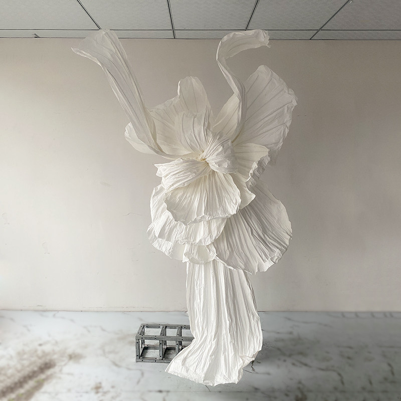 婚庆巨型纸花手工褶皱造型美塑花婚礼背景大花装饰橱窗展示纸艺花