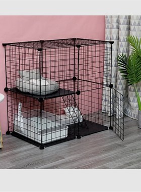 猫笼猫别墅超大三层笼子宠物笼子带屋顶自由组装铁网笼子家用猫舍