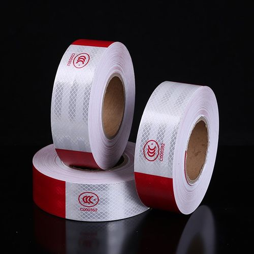 定制印字货车身晶格红白相间反光贴反光膜交通夜间警示胶带反光条