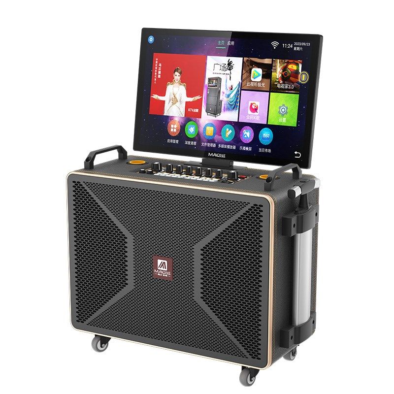 曼龙广场舞音响带显示屏幕户外无线话筒跳舞k歌大功率唱歌ktv音箱