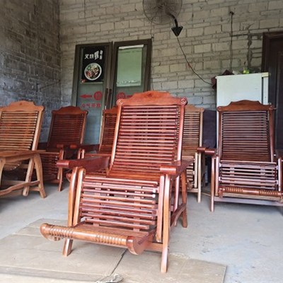 南方白黎木逍遥椅客厅午睡躺椅实木摇摇椅阳台乘凉摇椅