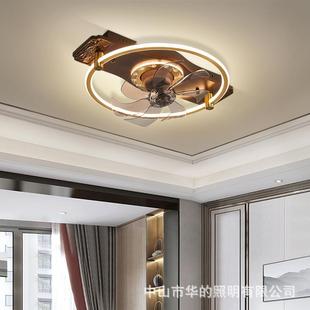 新中式全铜风扇灯LED变光遥控吊扇灯简约客厅卧室餐厅茶室吸顶灯