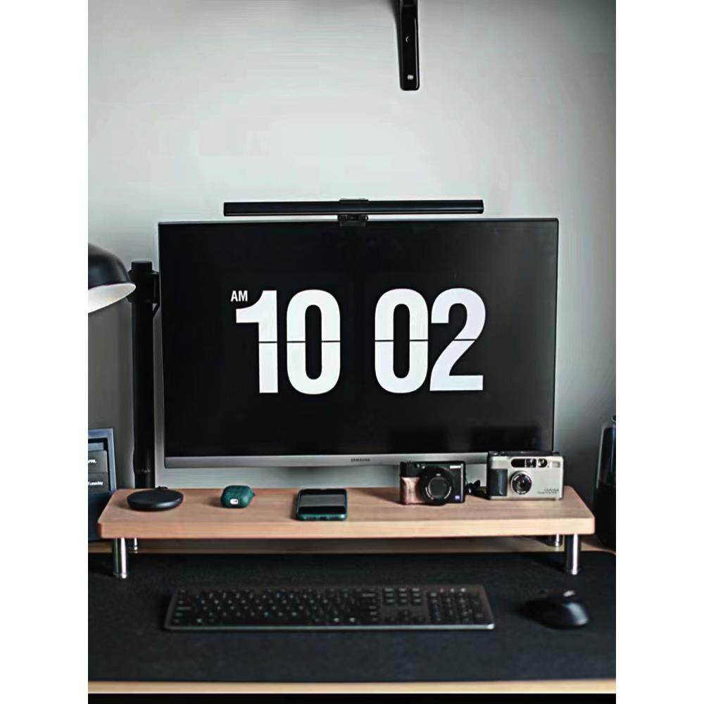 实木电脑显示器架液晶电视架子办公室桌面键盘收纳置新品