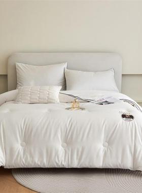 2024新款全棉A类纯色20大豆抗菌秋冬被150x200cm4.2斤科特蓝