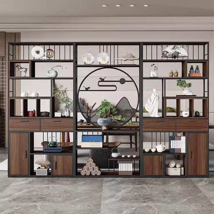 新中式铁艺博古架落地书架展示柜办公室隔段置物架餐厅茶室展示架,自行车/骑行装备/零配件,更多零件/配件,淘宝优惠券,粉丝福利购,淘宝优惠卷