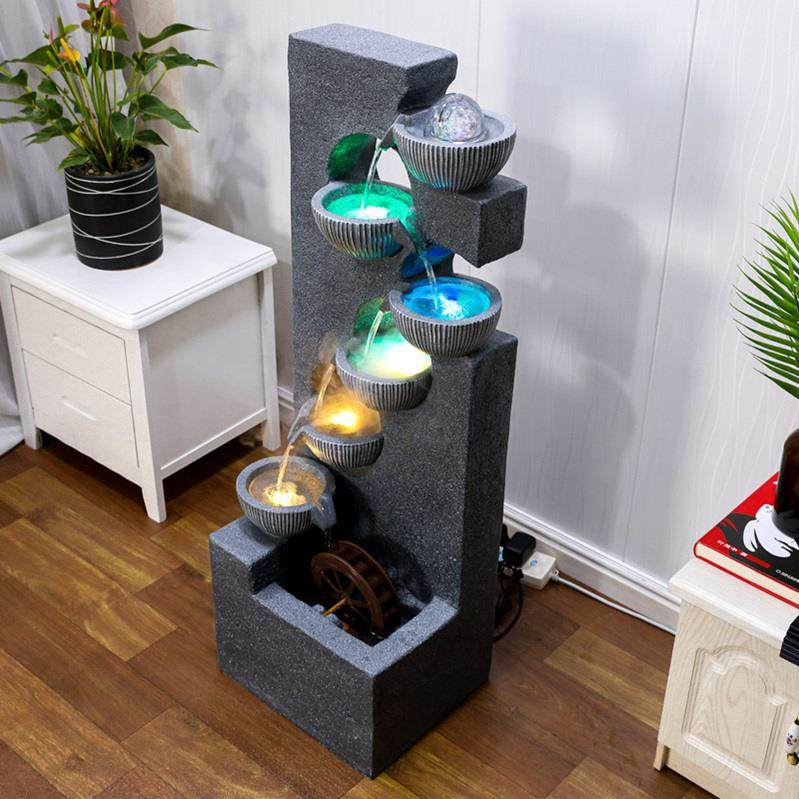 时尚欧式流水喷泉创意招财加湿器客厅玄关办公室室内水景生财摆件