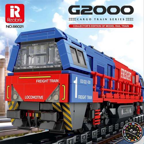 Reobrix积木66021欧洲火车G2000车模拼装桌面摆件火车场景模