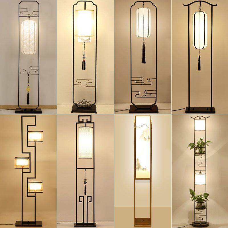 新中式落地灯客厅简约现代仿古复古铁艺led书房卧室灯中国风灯具