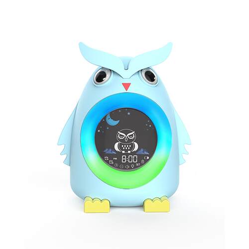 卡通鹰儿童LED彩色灯闹钟LCD数子电子闹钟USB充电迷你闹钟