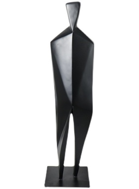 现代简约抽象人物摆件金属造型落地艺术装饰酒店大堂玄关创意雕塑