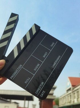 全英文黑色迷你小l板摄影辅助剧组道具亚克力电影场记板导演打板