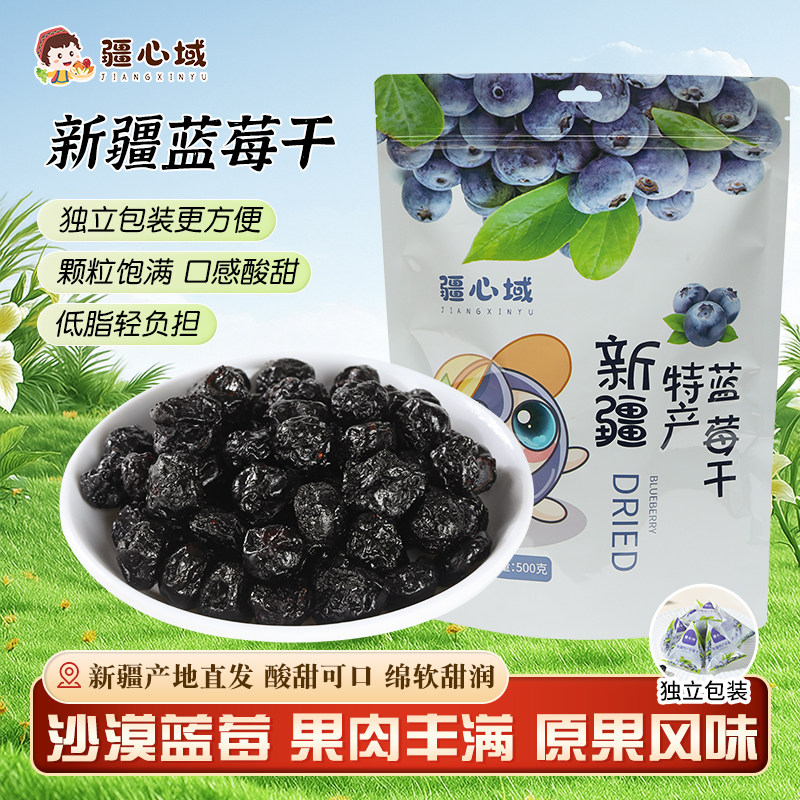 疆心域蓝莓干新疆特产蓝莓果干独立包装酸甜解馋低脂果脯营养零食