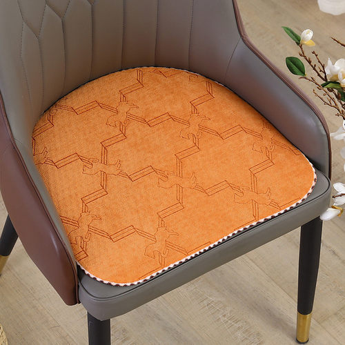 餐椅垫坐垫马蹄形轻奢p夏季餐桌椅子垫防滑现代简约半圆弧形凳子
