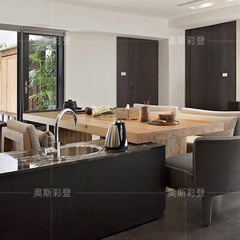 办公室实木泡茶桌沙发茶几组合原木茶桌长条桌新中式茶座桌椅套装