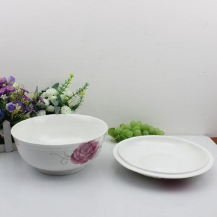 白玉强化耐热骨瓷盖汤碗饭碗 面碗 带盖子汤碗 盖碗 微波炉汤盆