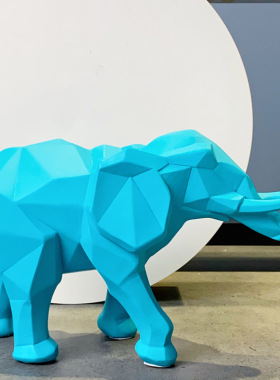 创意蓝色大象北极熊摆件治愈系轻奢新婚家居装饰礼品乔迁生日礼物