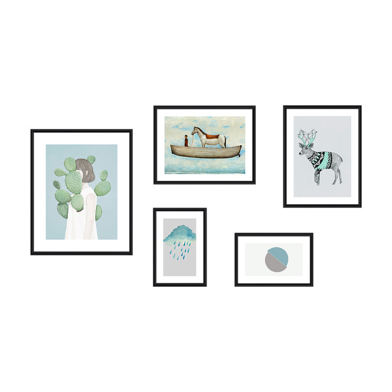 餐厅卧室照片墙实木相框组合洗照片挂墙框架免打孔小墙面定制相册