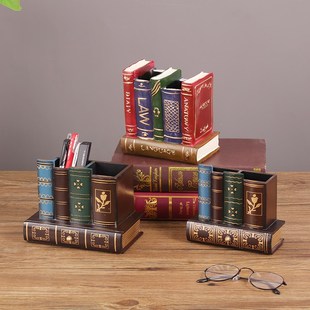 欧式复古创意笔筒办公室桌面轻奢高级感学生书桌收纳盒摆件大容量