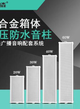 朗迪森定压60W室外防水工程级公共广播广场操场全铝全天候白色音