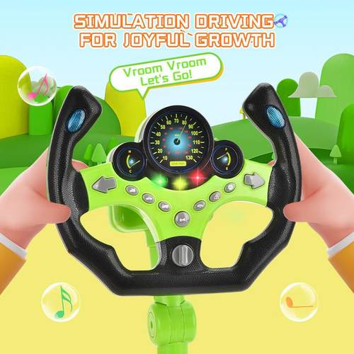儿童立式U型赛车方向盘仿真模拟油门驾驶汽车婴幼儿益智玩具