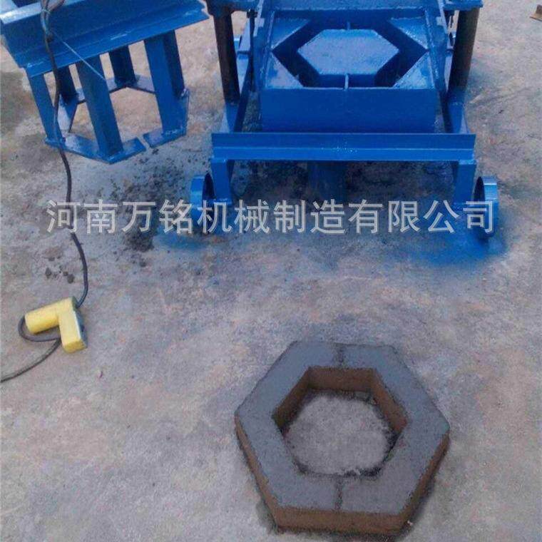 郑州移动小型六角空心砖机 市政河道护坡六棱砖机免烧水泥制砖机