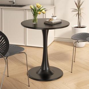 圆桌洽谈桌现代简约郁金香餐桌奶茶店咖啡桌子休闲接待会客小圆桌