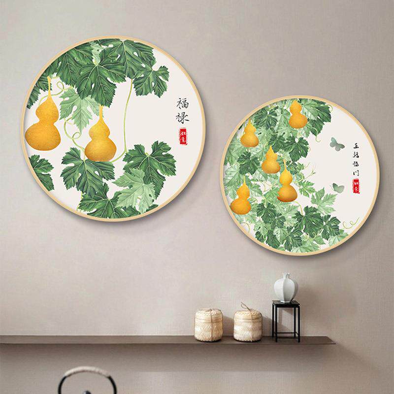 国画葫芦挂画中式客厅餐厅装饰挂纺织机械配件