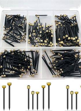 250pcs黑色铜头钉五规格盒装穿心相框铜头钉圆头钉黑色木墙钉子