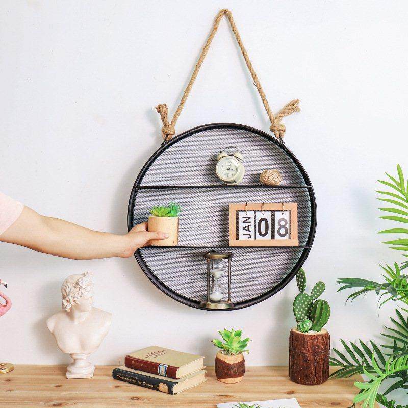 铁艺圆形置物架客厅挂墙装饰收纳架北欧创意格架多层隔板置物架,金属材料及制品,金属加工件/五金加工件,淘宝优惠券,粉丝福利购,淘宝优惠卷