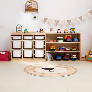 幼儿园家具蒙氏实木收纳教具柜二合一早教机构玩具绘本分类整理柜