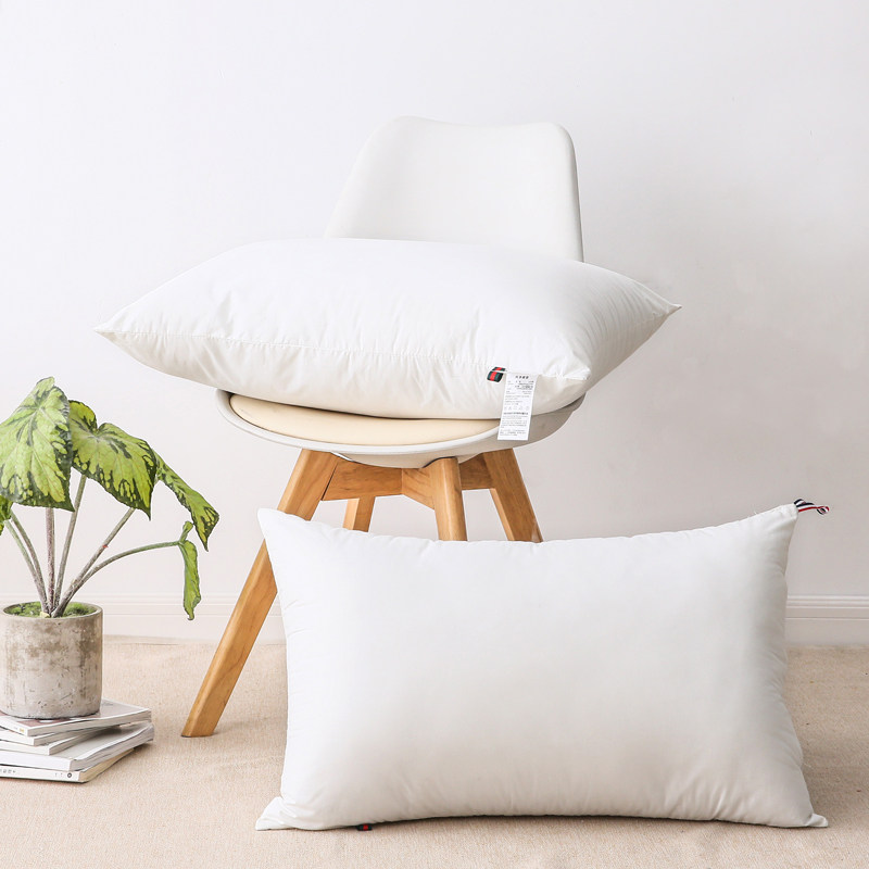 全棉酒店羽丝绒枕芯枕头白色枕心48x74cm单人枕超柔三种厚度重量