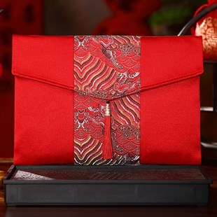 通用布艺特大红包企业年会奖金绸缎新年礼袋装58万元利事封蛇年
