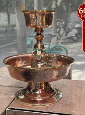 尼泊尔护法杯紫铜护杯供具用品供护法杯加大号特大号护法杯60cm