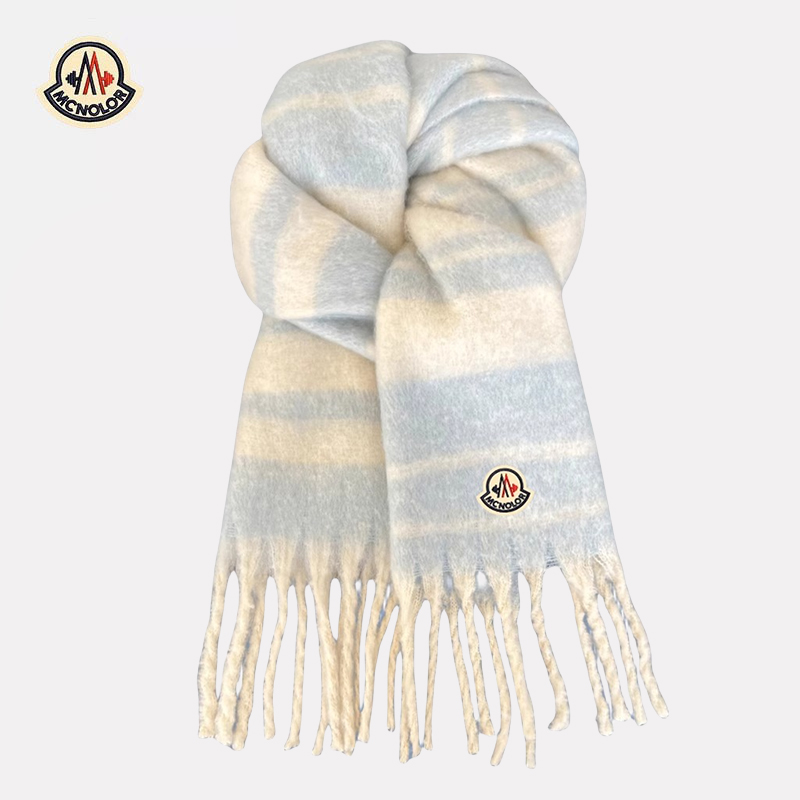 【香港直邮】蒙口米色围巾女秋冬高级感加厚保暖围脖男生韩版休闲