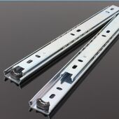 三节抽屉导轨 电脑桌键盘滑槽 27mm宽二节轨道 滚珠静音抽屉滑轨