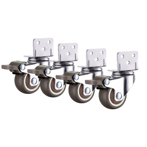 L型花架万向轮静音家具脚轮直角书桌小滑轮婴儿床轮带轴承橡胶轮