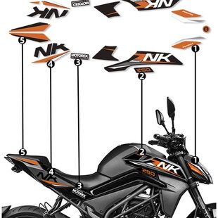 适用春风摩托250NK2022款改装全车拉花油箱贴纸新款版花版画贴花