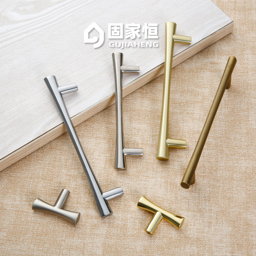 意式极简银色锌合金长条拉手
