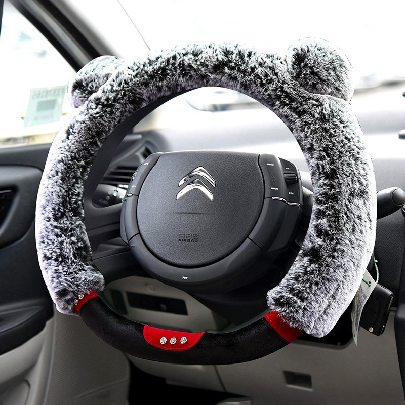 雪铁龙c4l世嘉天逸c5c6aircross爱丽舍cK3-xrc2冬季毛绒方向盘套